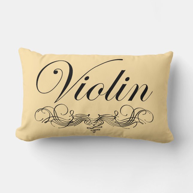 Violin Script Lumbar Cushion (Front)