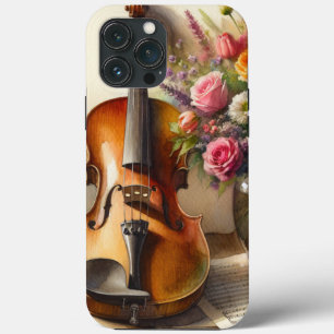 Violin, Sheet Music and a Vase of Flowers  iPhone 13 Pro Max Case
