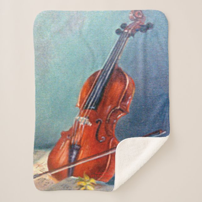Violin Sherpa Blanket (Front)