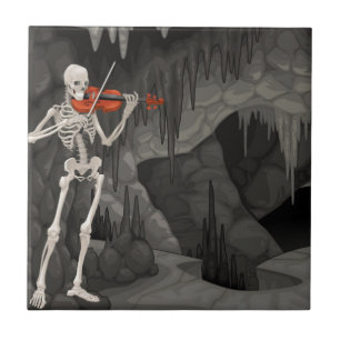 violin skeleton tile