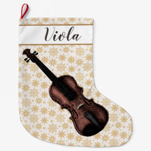 Violin & Snowflakes Personalised Stocking