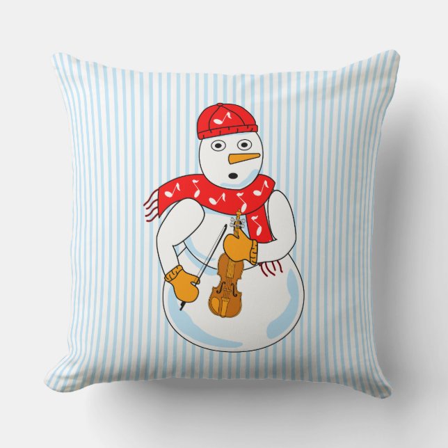 Violin Snowman Cushion (Front)