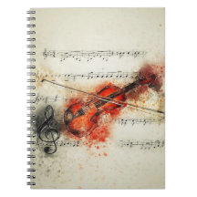 Violin Spiral Notebook
