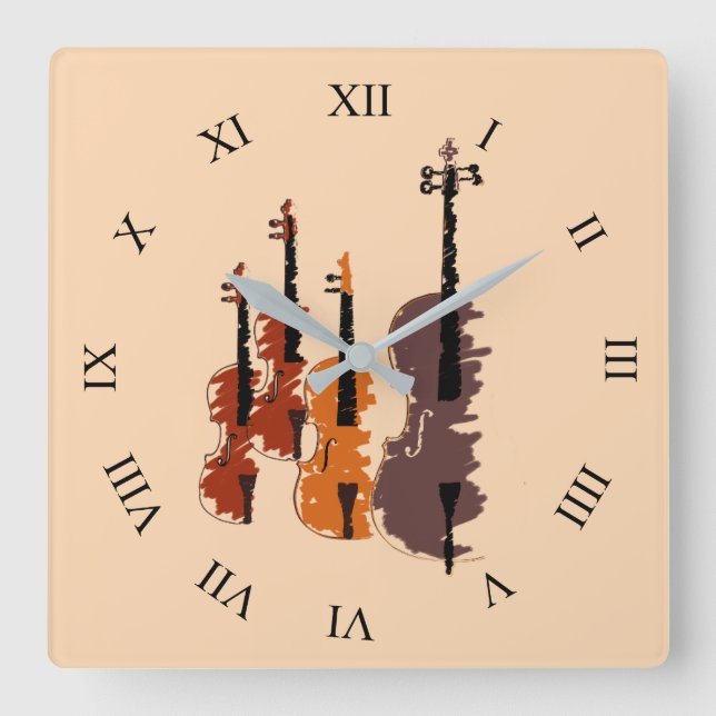Violin String Instrument string quartet Square Wall Clock (Front)