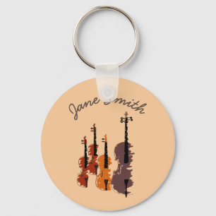 Violin string quartet arty music key ring