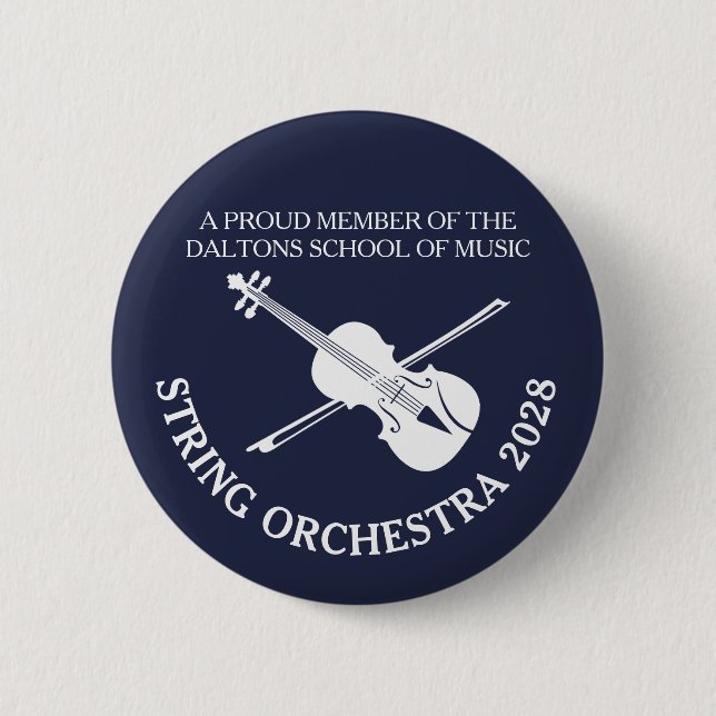 Violin strings orchestra personalised badge (Front)