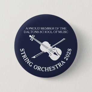 Violin strings orchestra personalised badge