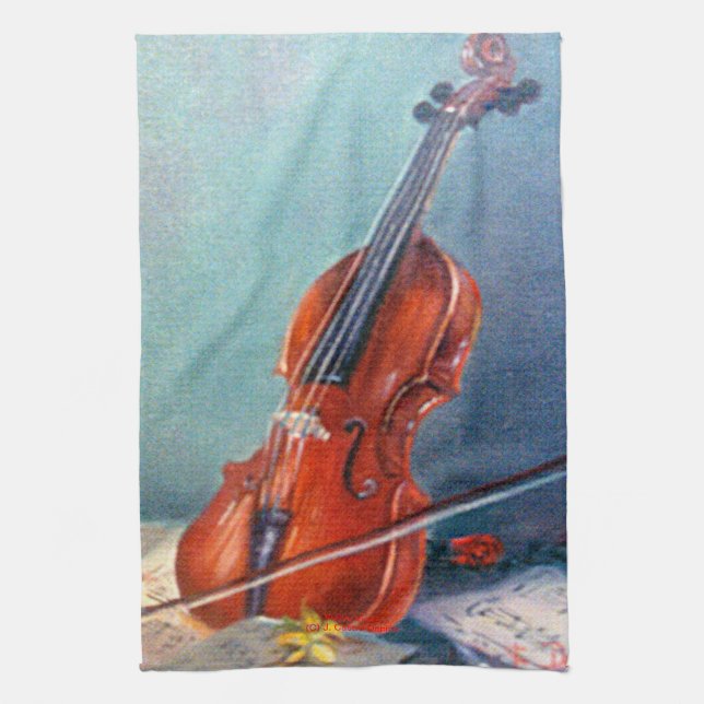 Violin Tea Towel (Vertical)