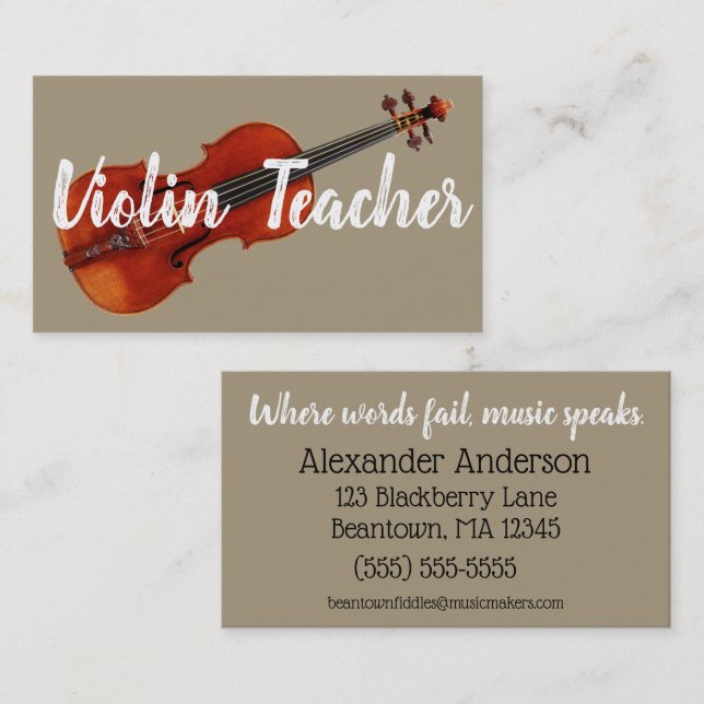 Violin Teacher  Business Card (Front/Back)