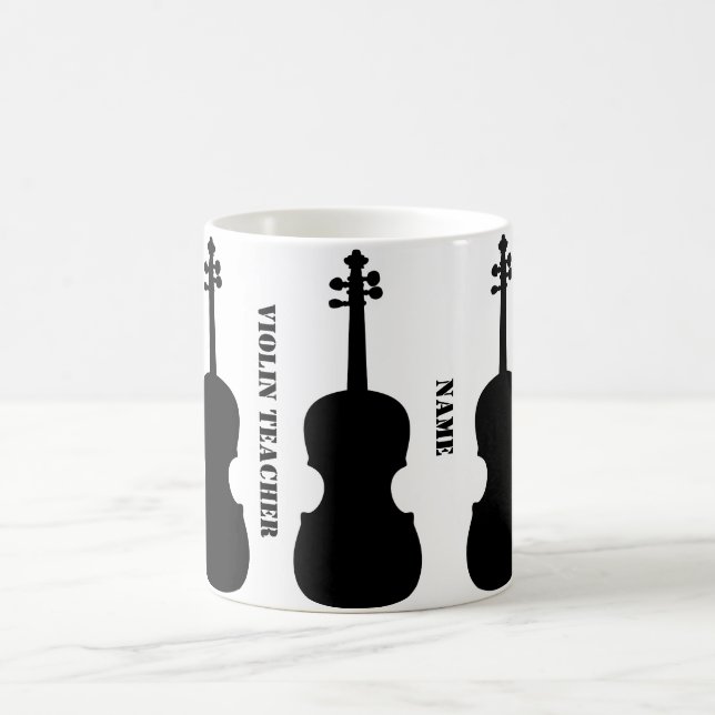 Violin Teacher Gift funky Personalised Coffee Mug (Center)