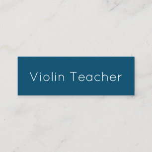 Violin Teacher Minimalist Simple Blue Music Mini Business Card