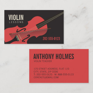 Violin Teacher Music Lessons Business Card