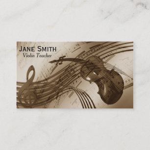 Violin Teacher music tutor string instrument Business Card