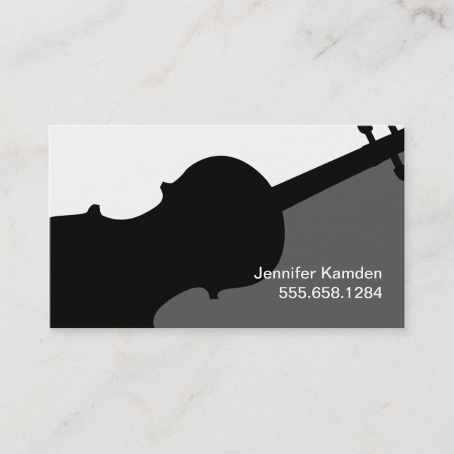 Violin Teacher Player Music Studio Musician Business Card (Front)