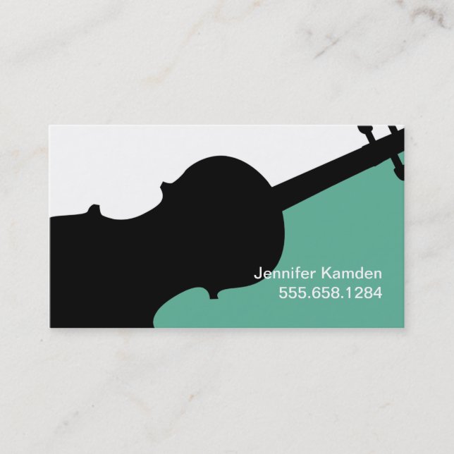Violin Teacher Player Studio Music Musician Business Card (Front)