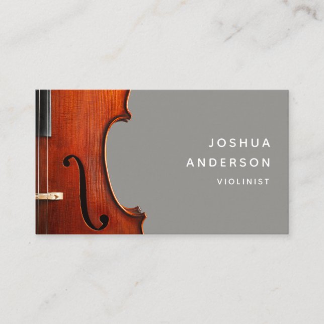 Violin Teacher Professional Musician Simple Business Card (Front)