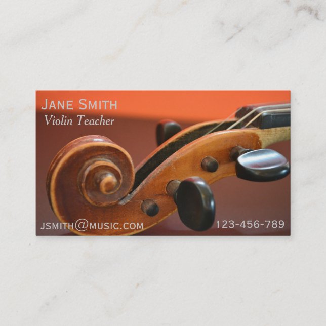 Violin Teacher String instrument music tutor Business Card (Front)