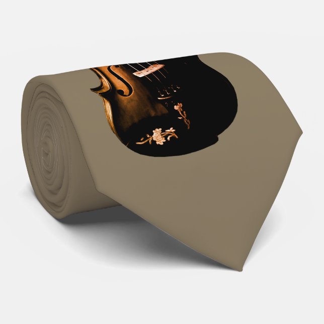 VIOLIN-TIE-ON TAN TIE (Rolled)