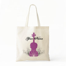 Violin Tote Magenta with Swirls