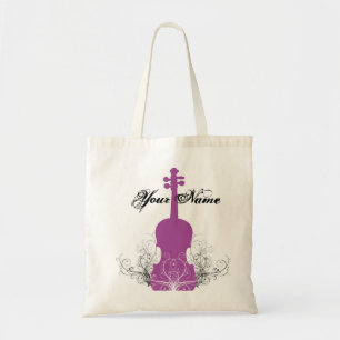 Violin Tote Magenta with Swirls Bag