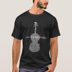 Violin Viola Cello Bass Music Sound Wave T-Shirt