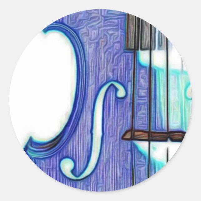 Violin, Viola, Cello? Classic Round Sticker (Front)