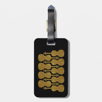 Violin/Viola Gold Glitter Case Tag, Personalised  Luggage Tag