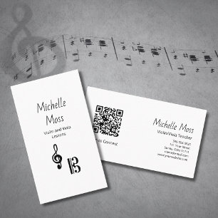 Violin Viola Professional Music Lessons Simple Business Card