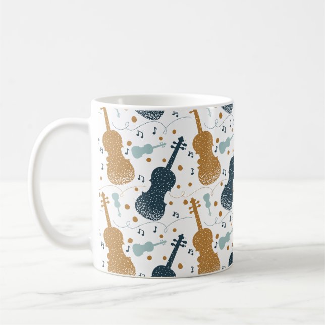 Violin Viola Stringed Instrument Orchestra Gift Coffee Mug (Left)