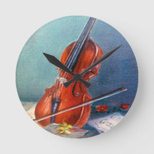 Violin/Violin Round Clock