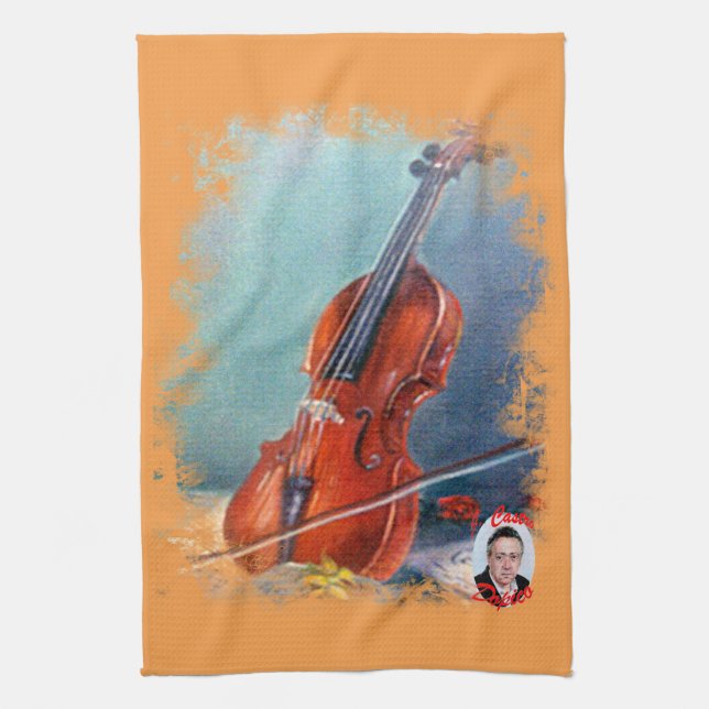 Violín/Violin Tea Towel (Vertical)