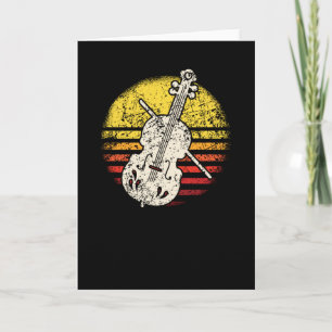 Violin Violinist Retro Vintage Card