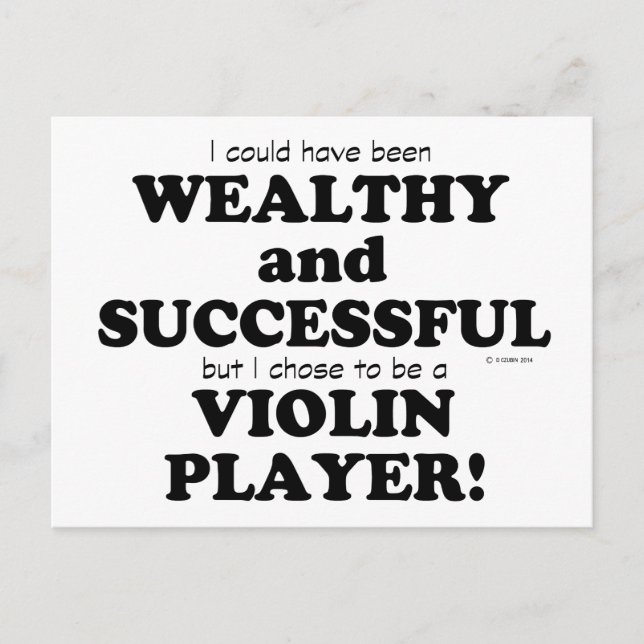 Violin Wealthy & Successful Postcard (Front)