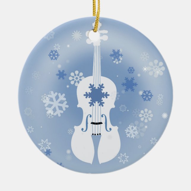 Violin Winter Christmas Ornament (Front)