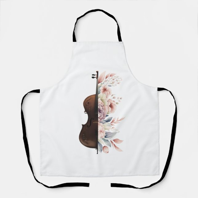 Violin with flowers. apron (Front)