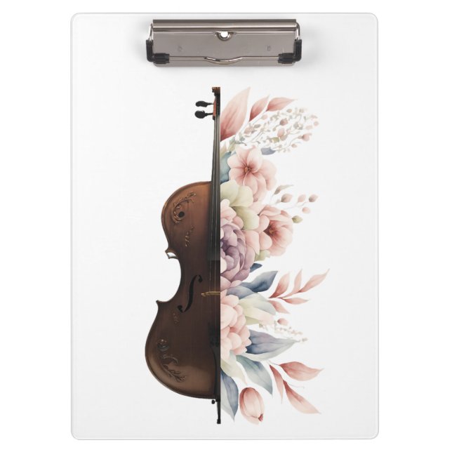 Violin with flowers. clipboard (Front)