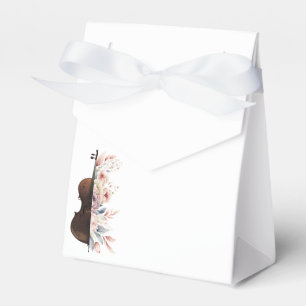 Violin with flowers. favour box