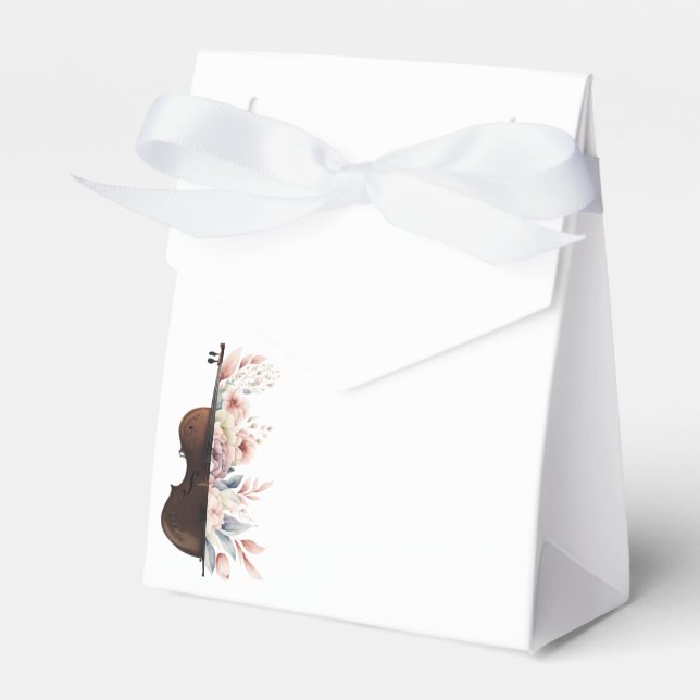 Violin with flowers. favour box (Front Side)