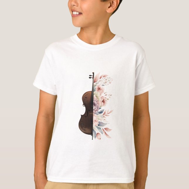 Violin with flowers. T-Shirt (Front)