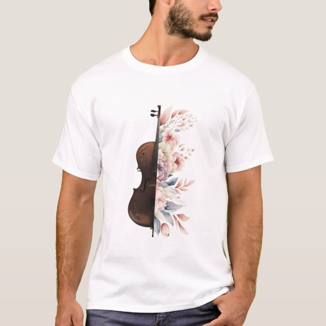 Violin with flowers. T-Shirt (Front)