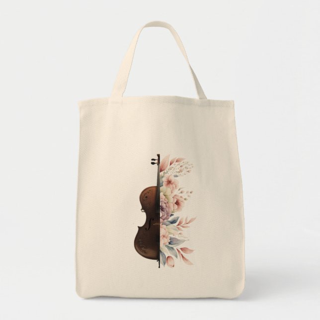Violin with flowers. tote bag (Front)