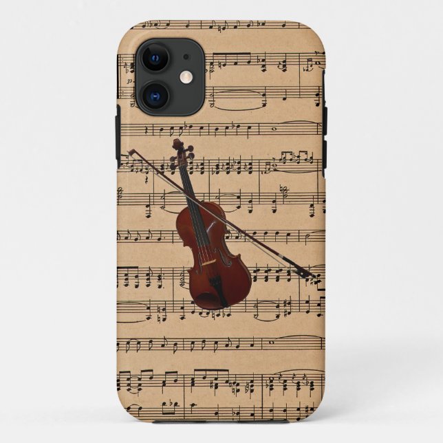 Violin With Sheet Music Background Case-Mate iPhone Case (Back)