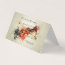 Violin with Sheet Music Card