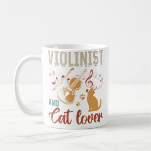 Violinist And Cat Lover Violin Playing Violinist M Coffee Mug