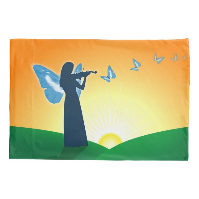 Violinist & Butterfly Pillowcase (Back)