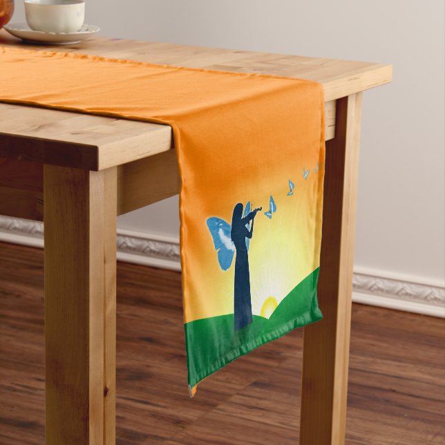 Violinist & Butterfly Short Table Runner (In Situ)