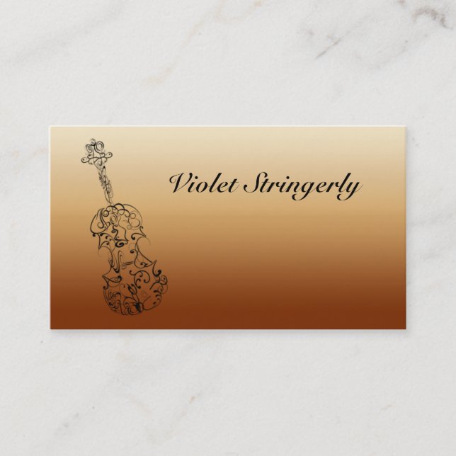 Violinist Contact Information Business Card (Front)