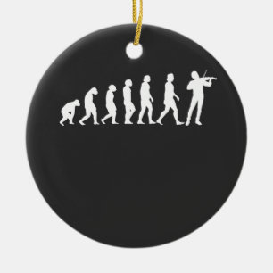 Violinist Evolution Ceramic Ornament