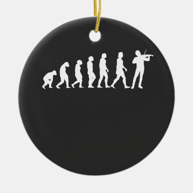 Violinist Evolution Ceramic Ornament (Front)