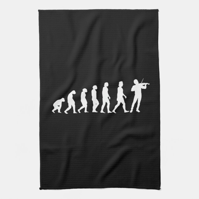 Violinist Evolution Tea Towel (Vertical)